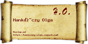 Hankóczy Olga névjegykártya